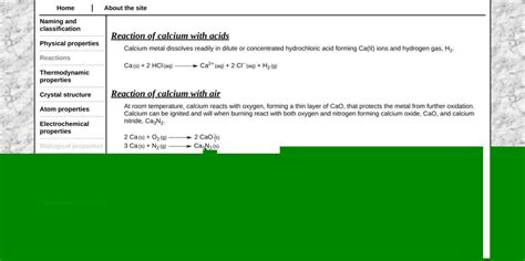 SOLVED:Write the equation for the reaction, if any, of calcium with the ...