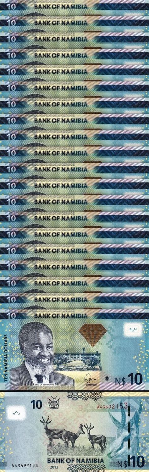 Namibia Dollars Unc Pcs Lot Consecutive P B With