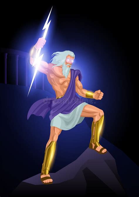 Zeus De Vader Van Goden En Mannen Vector Illustratie Illustration Of