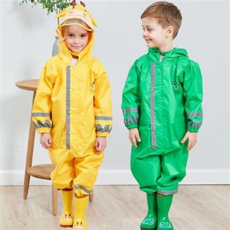 Winstbrok Kids Raincoat Rain Pants Children Cartoon Waterproof Rainwear