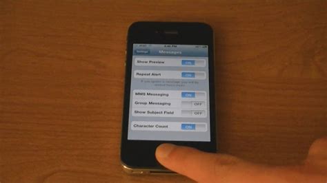 How To Enable Sms Character Count On Ios4 Iphone 4 Youtube