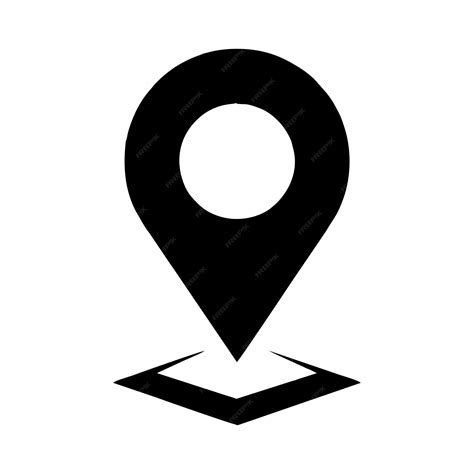 map pointer icon location symbol flat design style eps  black shadow