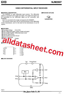 NJM2507 Datasheet PDF New Japan Radio