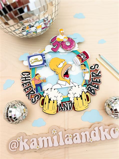 D Homer Simpson Topper Cake Topper The Simpsons Shaker Cake Topper