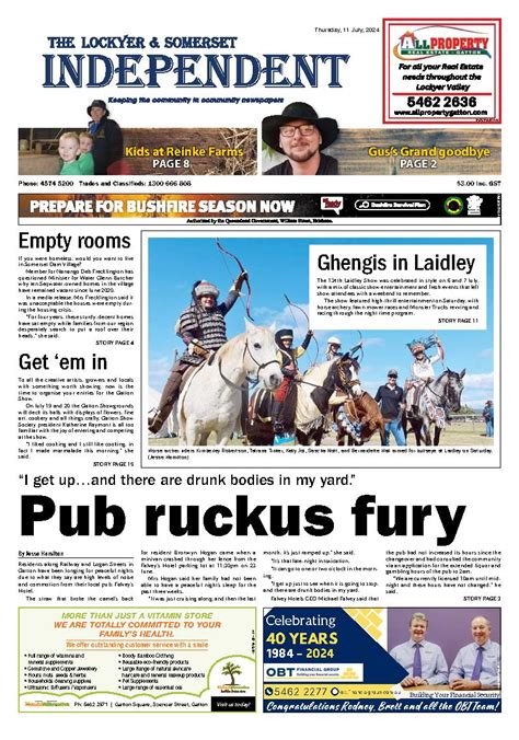 The Lockyer And Somerset Independent 11th July 2024 The Lockyer And Somerset Independent