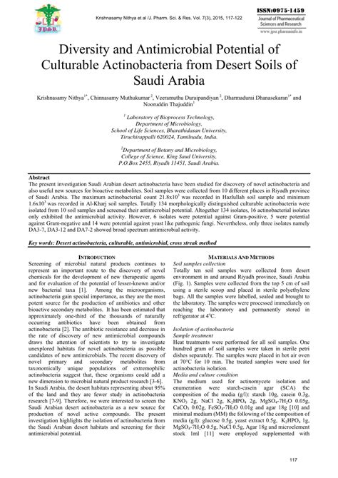 Pdf Diversity And Antimicrobial Potential Of Culturable