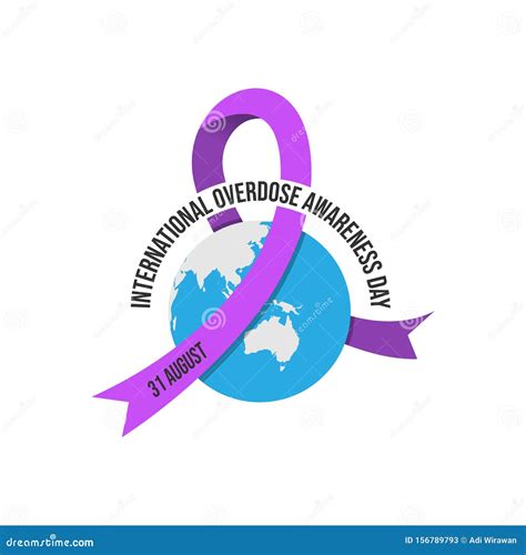 Drug Overdose Awareness Day Purple Ribbon Vector Illustration Stock ...