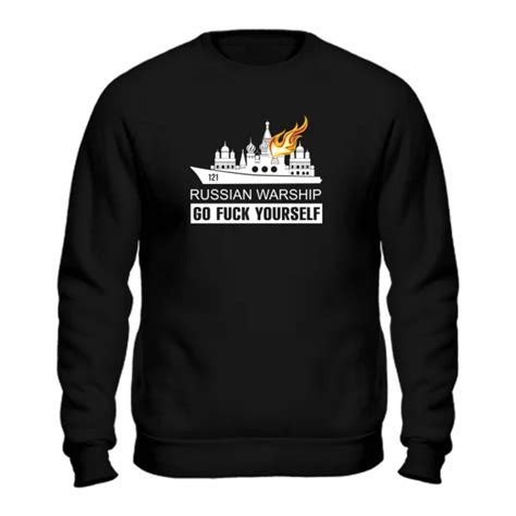 Світшот Russian Warship Go Fuck Yourself Купити кофту з написом принтом Russian Warship Go