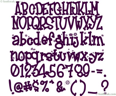 Font Freak, Frosty - Freeware by Font-a-licious Fonts