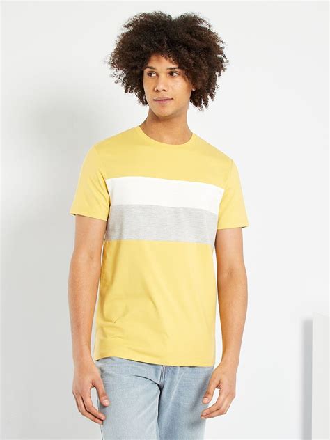 T shirt color block en jersey jaune pâle Kiabi 8 00