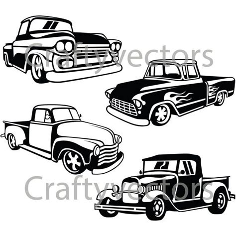 Hot Rod Trucks Svg Vector Files Etsy Australia Hot Rod Trucks Hot