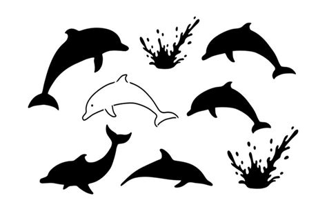 Dolphin Stencil Dolphins Bundles Stencil Sea Animal