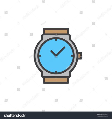 Wrist Watch Line Icon Filled Outline Stock Vector Royalty Free