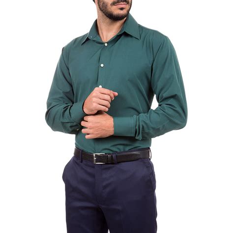 Camisa Social Masculina Verde Lisa Camisaria Colombo