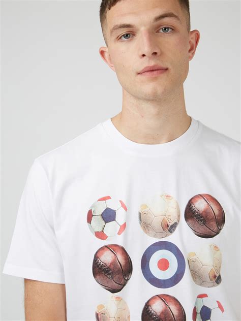Ben Sherman White Retro Football T-Shirt | Ben Sherman