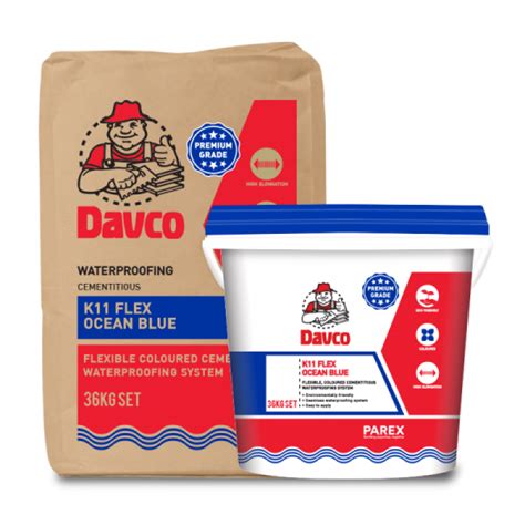 Davco K11 Flex Waterproofing 36kg Set Ocean Blue