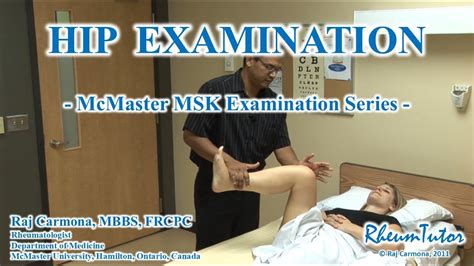 Hip Examination Mcmaster University Youtube