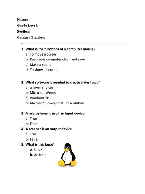 Google Form Quiz | PDF