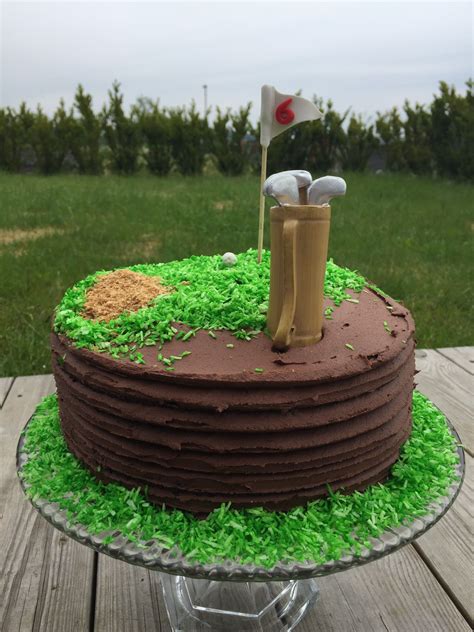 Chocolate Golf Cake For Golf Lover Coconut Grass And Buttercream Grass Cake Golf Cake