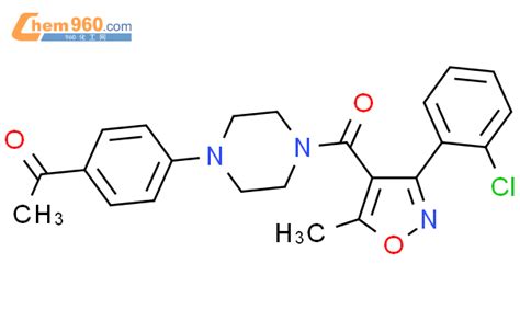 775300 34 01 4 4 3 2 氯苯基 5 甲基 4 异噁唑 羰基 1 哌嗪 苯基 乙酮化学式、结构式、分子式