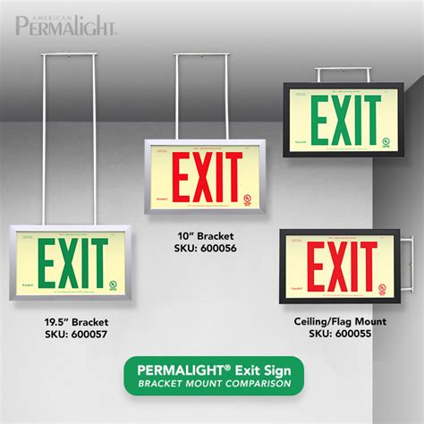 Inch Aluminum Mounting Bracket For Framed Exit Signs Ceiling Mount