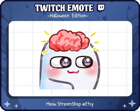 Twitch Emote Cute Ghost Neuron Activated Brain Smart Etsy Cute