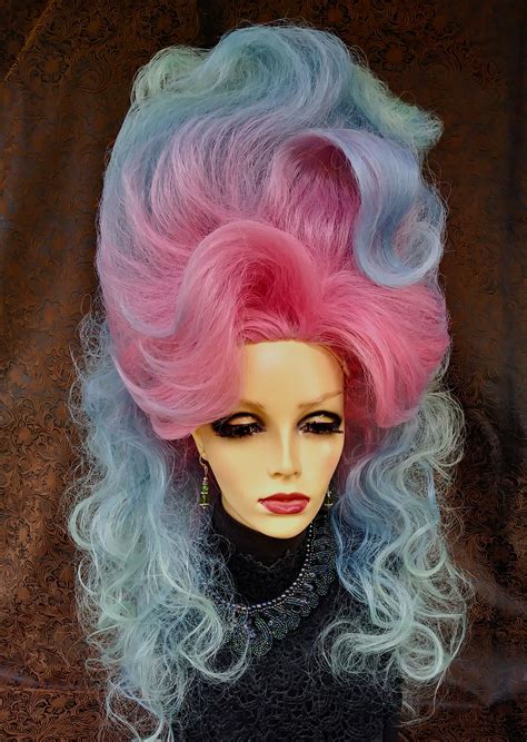 Drag Cabaret Wig W21 020 Standard Cap Dramatic Up Do Curly Messy