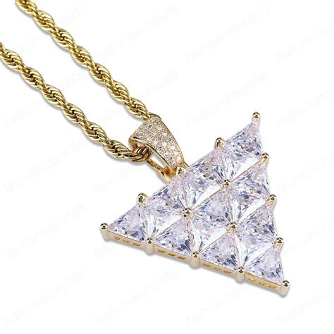 Fashion Inverted Triangle Pendant Necklace High Quality Copper Gold