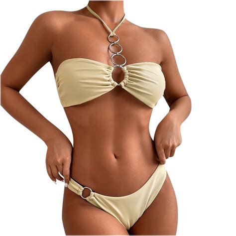 Wamans Full Coverage Bikini Women S Sexy High Breast Contrast Solid