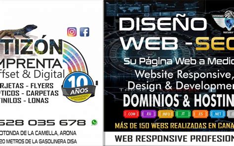 Dise O De Paginas Web En Arona Tenerife Sur Imprenta En Tenerife Sur