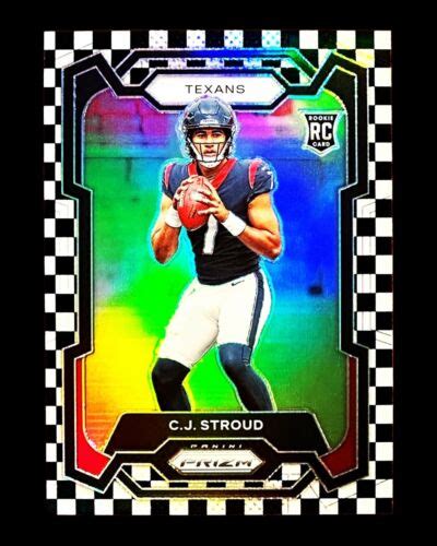 C J Stroud Rc Panini Prizm Black White Checker Prizm Sp Cj