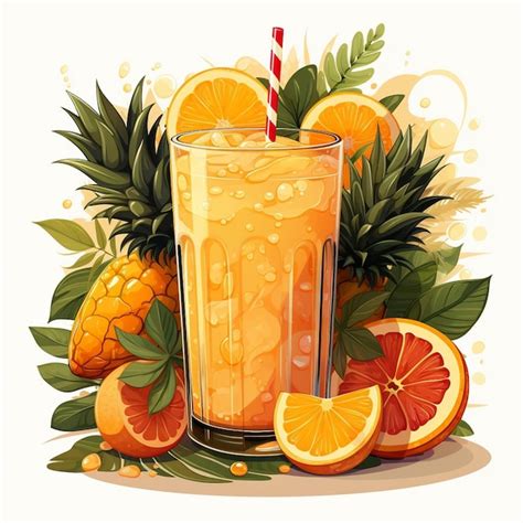 Premium Vector Drink Fresh Liquid Juice Vector Fruit Orange Beverage Isolated Healthy