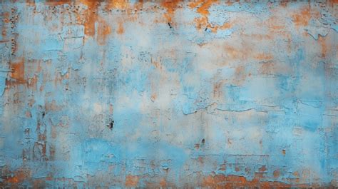 Aged Weathered Blue Wall With Rust Spots Textured Rusty Metal Background And Cracked Blue Paint ...