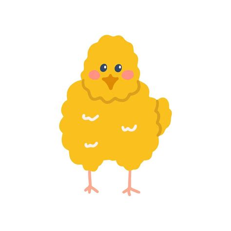 Funny chicken, vector flat hand drawn illustration 19627226 Vector Art