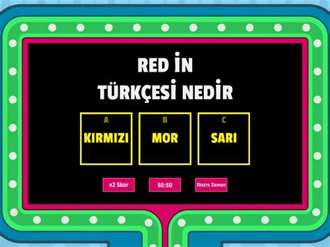 İNGİLİZCE RENKLER Gameshow quiz