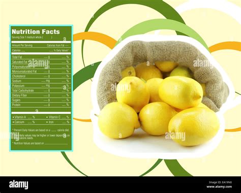 Lemon nutrition facts Stock Photo - Alamy