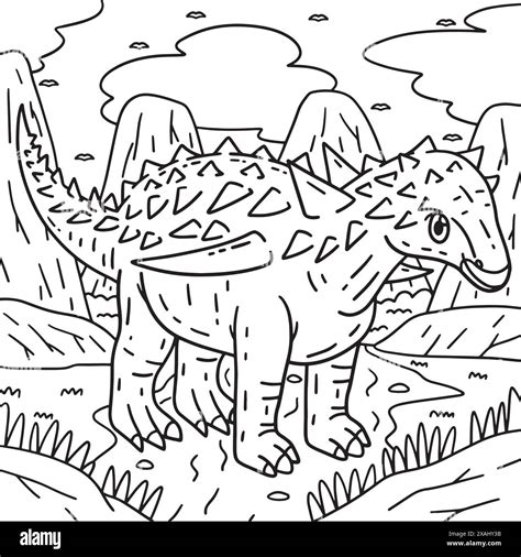 Borealopelta Dinosaur Coloring Page for Kids Stock Vector Image & Art ...