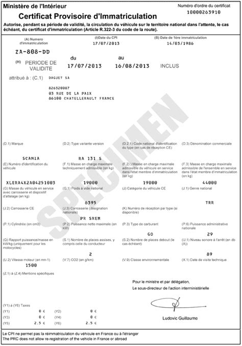 Ntroduire Imagen Num Ro De Formule Du Certificat D Immatriculation