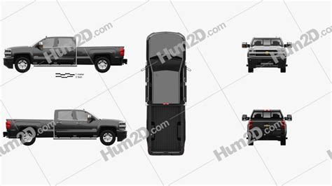 Chevrolet Silverado 3500hd Crew Cab Long Box High Country 2017 Blueprint In Png Download