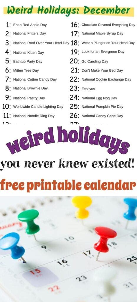 Strange, Quirky & Weird Holidays Calendar You Never Knew Existed ...