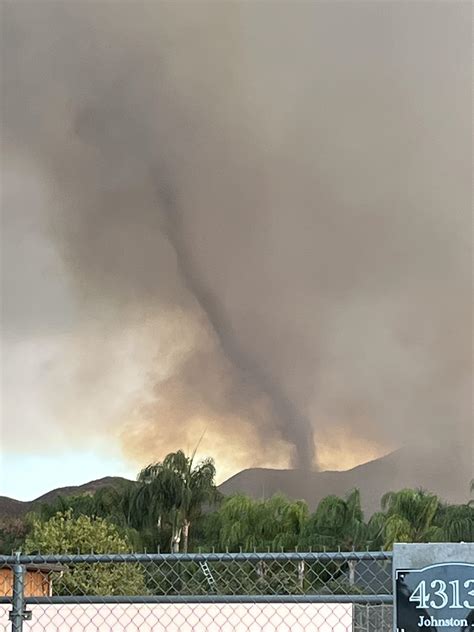 Caught A Pic Of A Firenado On The Fairview Fire Hemet Ca Rwildfire