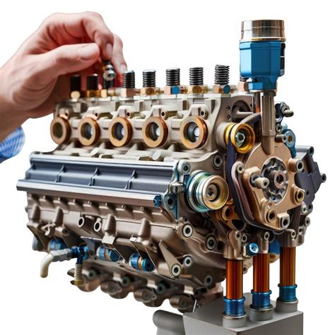 closeup   car engine   components visible premium ai