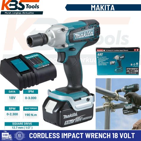 Jual Mesin Pembuka Baut Baterai Cordless Impact Wrench 18V DTW 190 SFX7