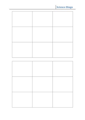 Bingo - 3x3 Grid Template | Teaching Resources