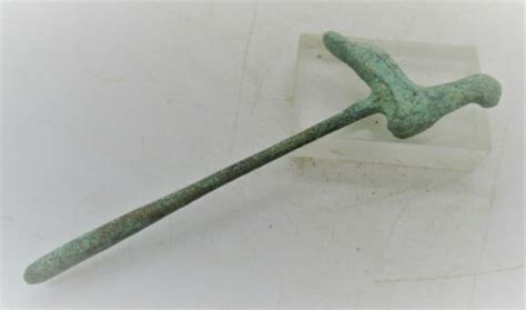 Ancient Roman Near Eastern Bronze Dress Pin Cloak Pin With Bird