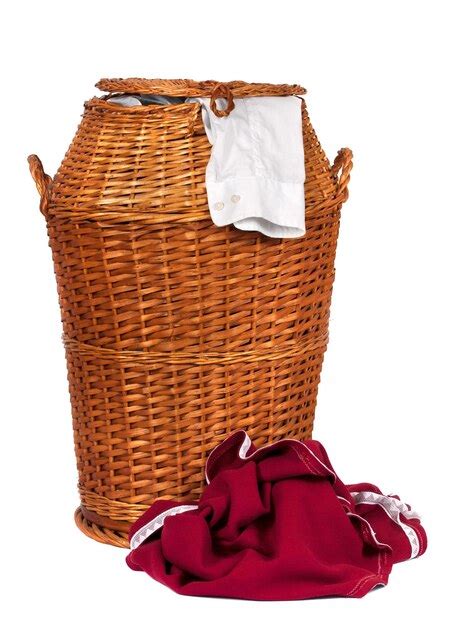 Premium Photo | Wicker laundry basket