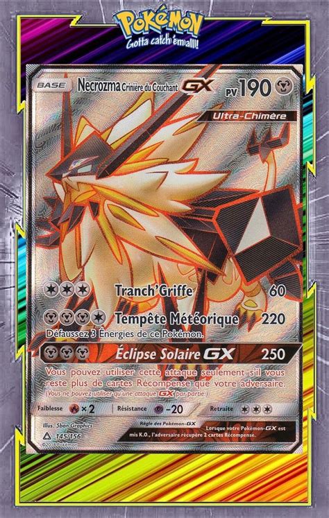 Necrozma Crini Re Du Couchant Gx Sl Ultra Prisme Carte