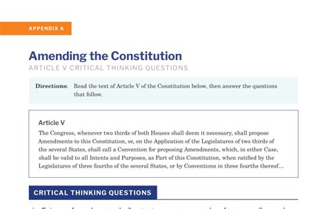 Amending The Constitution Appendix A Bill Of Rights Institute