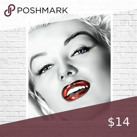 Copy Marilyn Monroe Red Lips Art Print Lips Art Print Septum Ring Nose Ring Custom Wall