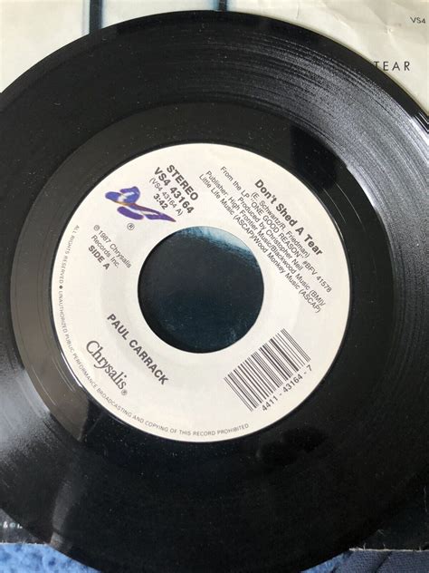 Paul Carrack Don T Shed A Tear Merrilee Chrysalis 45 Used Hit From